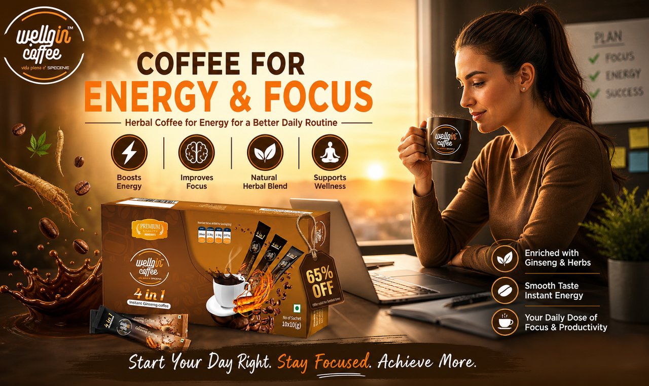 Coffee for Energy and Focus with Herbal Coffee for Energy for a Better Daily Routine