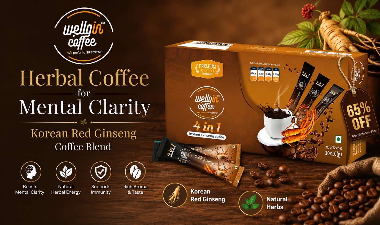 Herbal Coffee for Mental Clarity with Korean Red Ginseng Coffee Blend in India