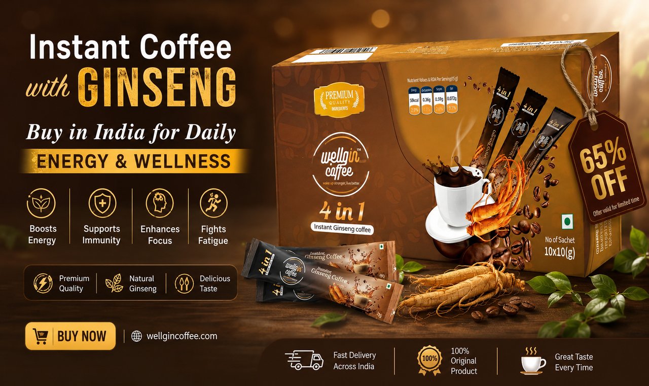 Instant Coffee with Ginseng Buy in India for Daily Energy and Wellness