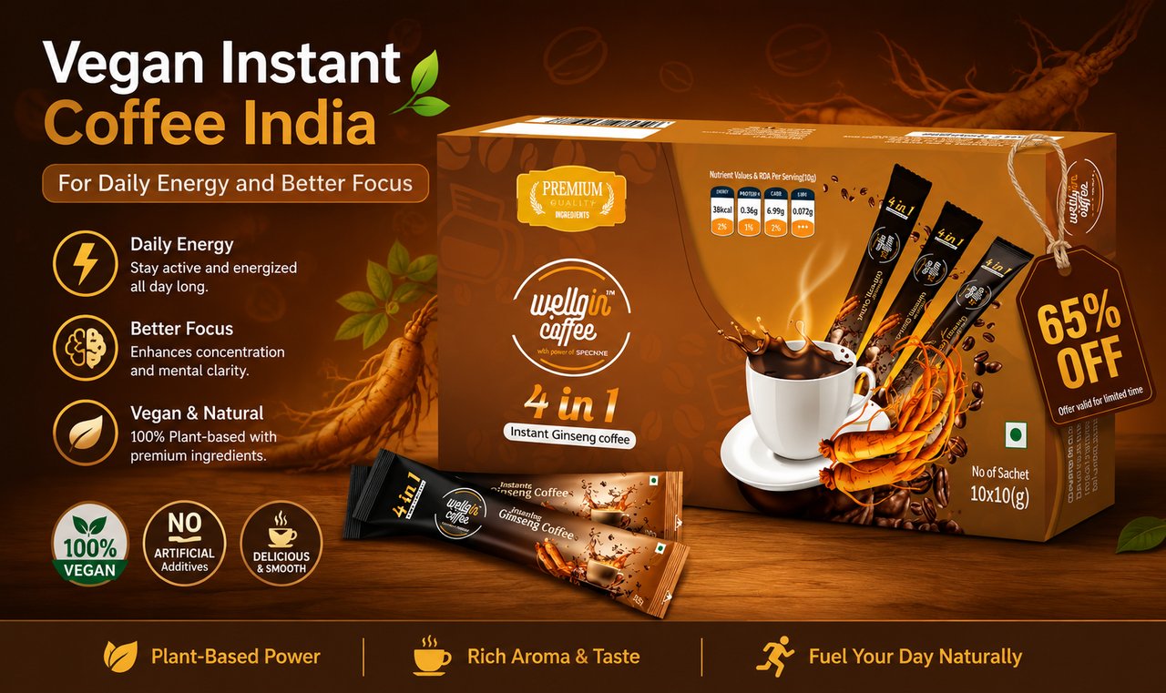 Vegan Instant Coffee India for Daily Energy and Better Focus