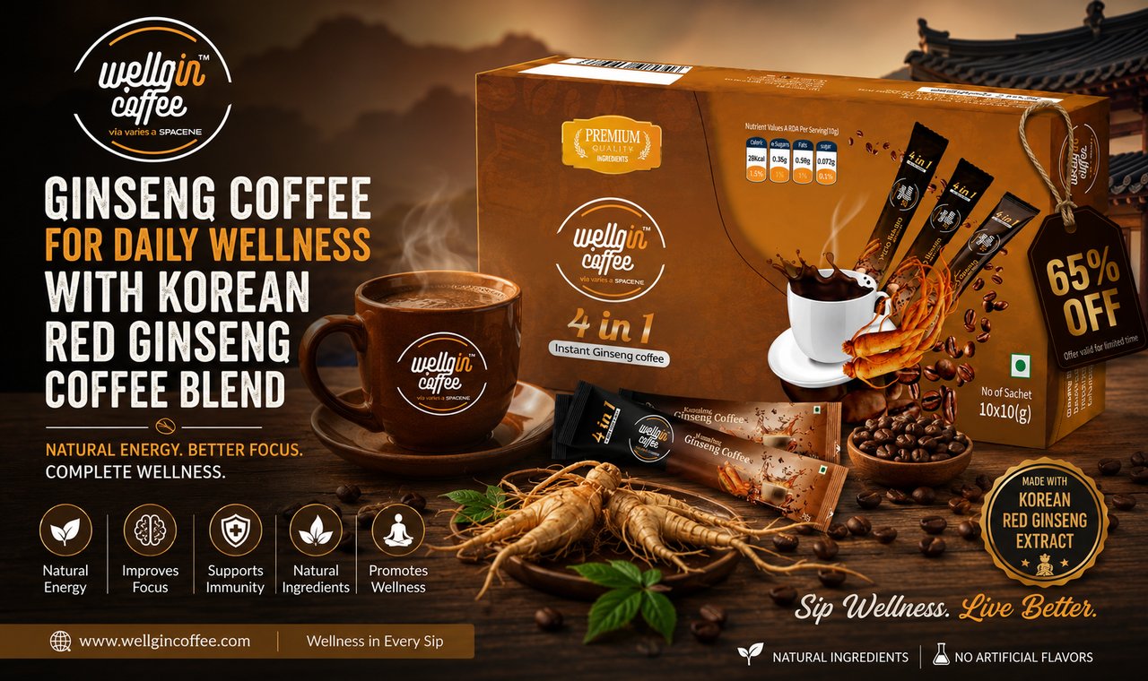 Ginseng Coffee for Daily Wellness with Korean Red Ginseng Coffee Blend in India