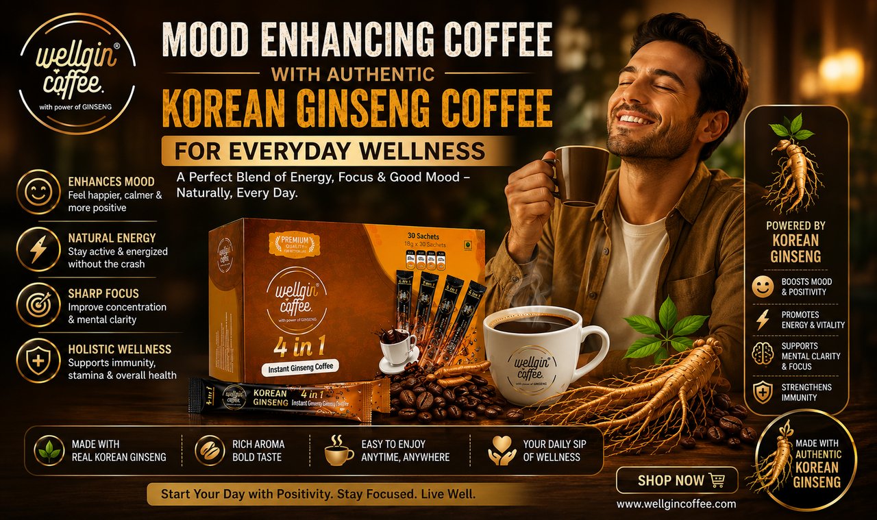 Mood Enhancing Coffee with Authentic Korean Ginseng Coffee for Everyday Wellness